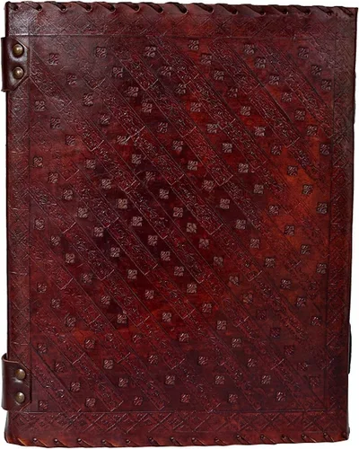 Miniatura 3 de Diario de piel Siete Chakras piedra medieval en relieve hecho a mano, libro de las sombras, cuaderno de oficina y otros usos, de 10 x 13 pulgadas