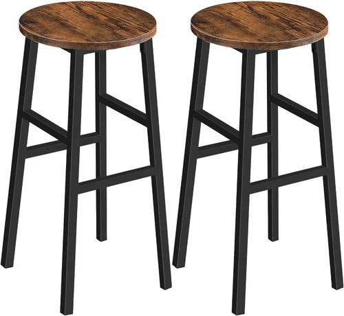 Miniatura 13 de MAHANCRIS Taburetes de bar, juego de 2 sillas de bar redondas con reposapiés, taburetes de bar de desayuno de cocina de 24.4 pulgadas, taburetes