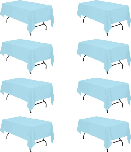 Miniatura 203 de BRILLMAX 6 Pack de Manteles Azul Marino para Mesas Rectangulares de 8 Pies 90 x 156 Pulgadas - 8 pies Mantel Rectangular a Granel de Lino