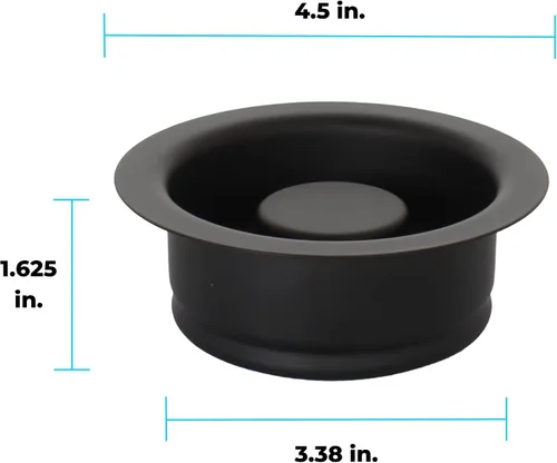 Miniatura 3 de Mr. Scrappy Brida y tapón universal para fregadero de basura negro mate, se adapta a apertura de fregadero estándar de 3-1/2 pulgadas