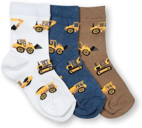 Miniatura 3 de Jefferies Socks Paquete de 6 pares de calcetines con patrón de construcción de granja para niños