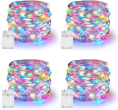 Miniatura 24 de Dazzle Bright - Guirnalda de luces de hadas de Halloween, 60 luces LED de 20 pies de alambre de cobre a batería y resistente al agua, decoraciones