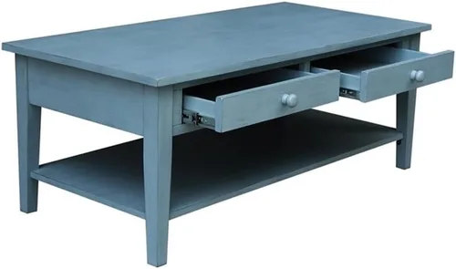 Miniatura 7 de IC INTERNATIONAL CONCEPTS Mesa de centro de madera azul Spencer