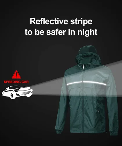 Miniatura 2 de SWISSWELL - Chaqueta impermeable rompe vientos para hombre, ligera, con capucha