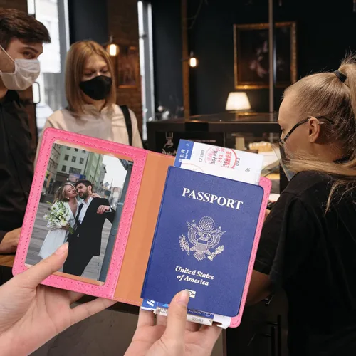 Miniatura 3 de Herain Soporte para pasaporte para viaje y crucero, 2 piezas, funda para pasaporte, cartera, regalo de viaje, para mujeres, hombres, familia