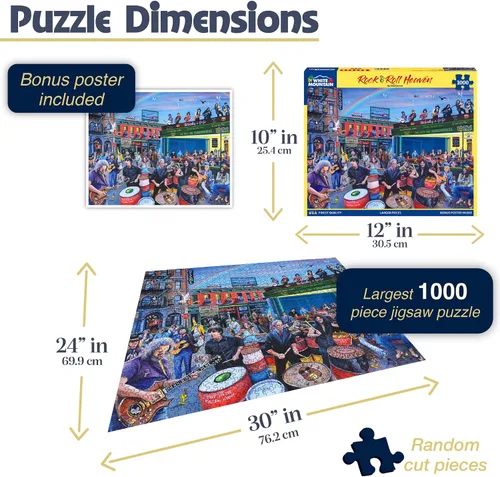 Miniatura 2 de White Mountain Rompecabezas de 1000 piezas divertido para festivales de música con piezas grandes, regalo para adultos y familia de 24 x 30