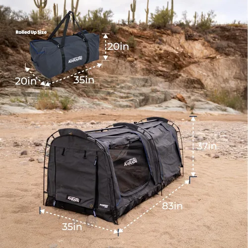 Miniatura 6 de Kakadu - Tienda de campaña de lona para 1 persona, tienda de campaña de polialgodón australiano, para todas las estaciones, impermeable, con colchón
