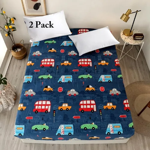 Miniatura 19 de Sábana bajera ajustable con bolsillo profundo para niños y niñas, cama individual, sábanas de tela gruesa con estampado de dinosaurios