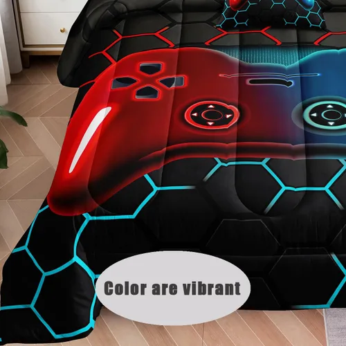 Miniatura 2 de 6 Piezas de Ropa de Cama en una Bolsa para Niños, Juegos de Ropa de Cama Tamaño Queen, Juegos de Edredón para Niños y Adolescentes, Juego de Edredón