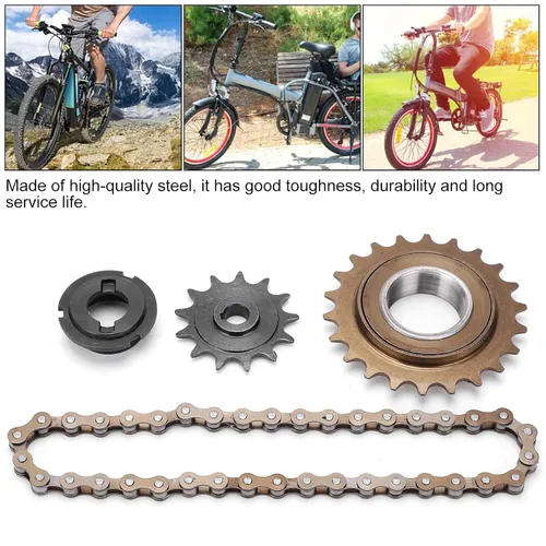Miniatura 6 de Kit de cadena de piñón, piñón de diente 13T+38 eslabones cadena+22T rueda libre trasera accesorio de montar