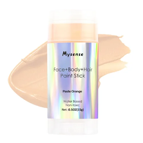 Miniatura 18 de Mysense Pintura en barra para el cabello facial y corporal morado pastel, a base de agua, lavable y temporal, pintura corporal crema no tóxica