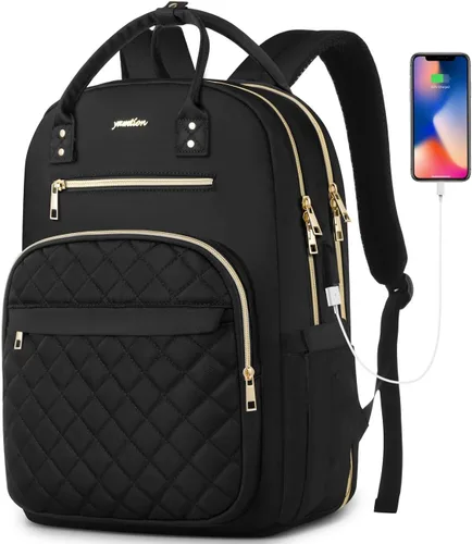 Miniatura 8 de Mochila YAMTION para mujeres y adolescentes, mochila escolar con USB para estudiantes universitarios, bolsa para portátil con TSA para trabajo