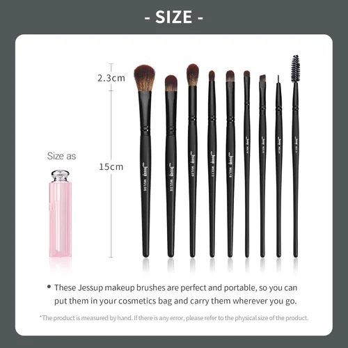 Miniatura 6 de Jessup Juego de brochas de maquillaje veganas con corrector en polvo, sombra de ojos, brocha para delineador de ojos, 16 piezas, cepillo cosmético