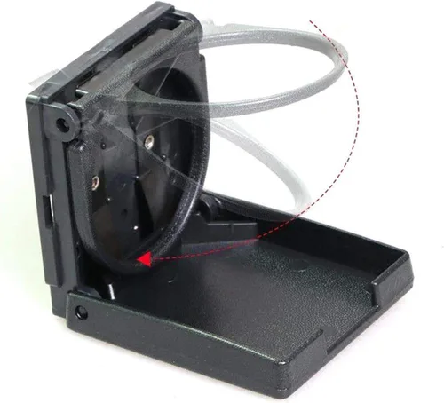 Miniatura 5 de 2 soportes plegables ajustables para bebidas con tornillos y cintas, portavasos plegables para automóvil, camión, barco, furgoneta (negro)