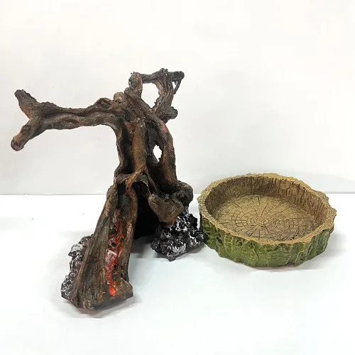 Miniatura 7 de Rainmae Juguete de cangrejo ermitaño de resina, 4.1 x 2.2 x 4.7 pulgadas, cueva trepadora y oculta, adorno natural para tronco de árbol