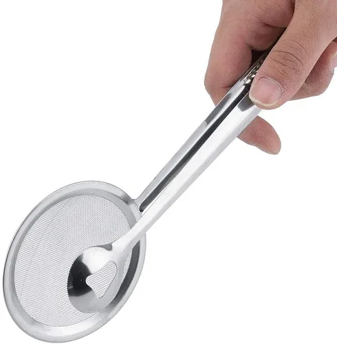 Miniatura 7 de Colador de alimentos fritos de aceite de drenaje de acero inoxidable con clip herramienta para freír desnatador de aceite Clip de alimentos Filtro