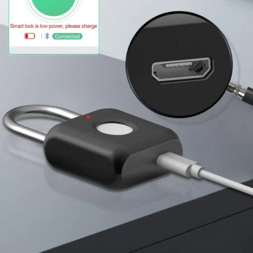 Miniatura 7 de Candado de huella digital eLinkSmart para casillero de gimnasio de niños con aplicación para teléfono iOS, cerradura de combinación sin llave