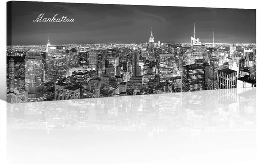 Miniatura 64 de Atlanta Skyline - Arte de pared para sala de estar, lienzo de paisaje urbano, decoración moderna para el hogar, imágenes panorámicas, edificio