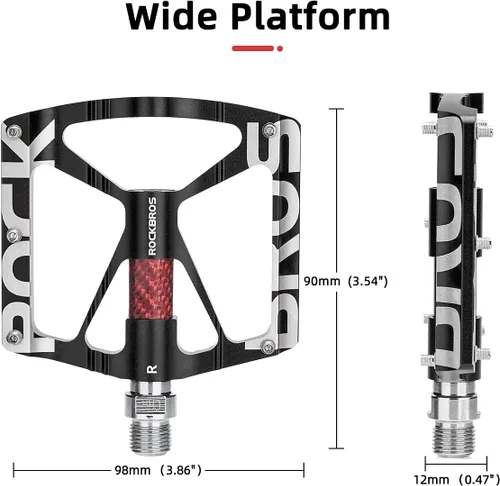 Miniatura 2 de ROCKBROS Pedales de bicicleta de montaña Pedales MTB CNC antideslizante ligero aleación de aluminio Pedales de bicicleta rodamientos sellados