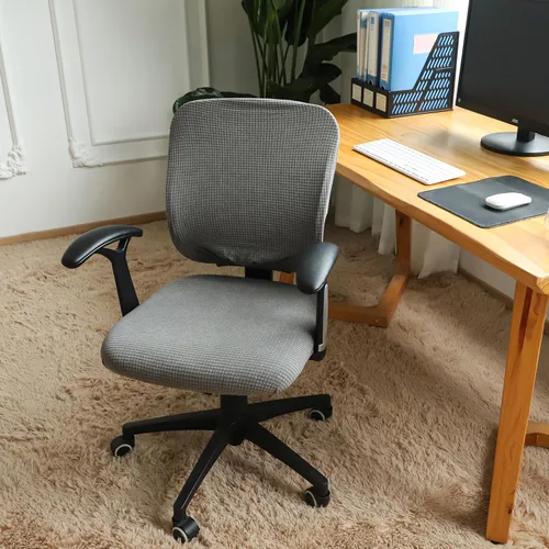 Miniatura 2 de Forcheer - Fundas elásticas para silla de oficina de Jacquard, resistentes al agua, 2 piezas para sillas de escritorio o de la computadora