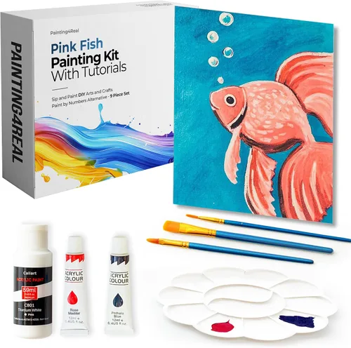 Miniatura 17 de Kits de clase de pintura para adultos con tutoriales en video, aprende a pintar radiant retriever, cómo pintar con juegos de pintura acrílica