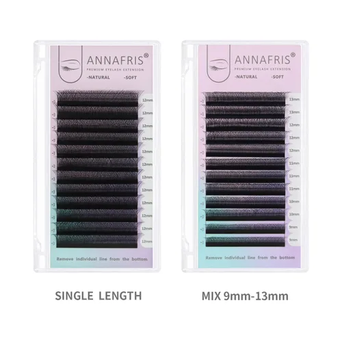 Miniatura 6 de Extensiones de pestañas postizas 4D en forma de abanico 0.003 in, rizo D, 0.31-0.59 pulgadas, volumen mixto, suministros de maquillaje, extensiones