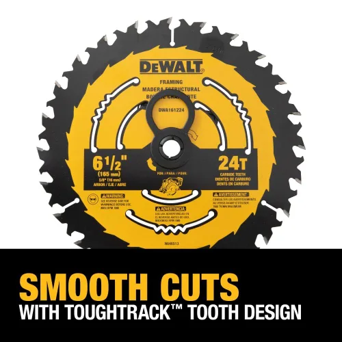 Miniatura 4 de DEWALT Hoja de sierra circular, 6 1/2 pulgadas, 24 dientes, para estructura (DWA161224)