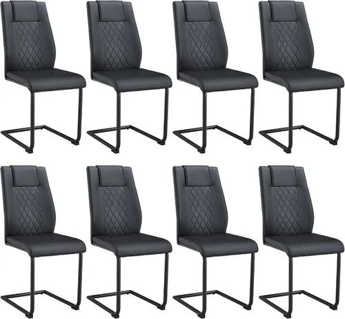 Miniatura 28 de gopop Juego de 4 sillas de comedor, modernas sillas de cocina y comedor con patas de metal galvanizado, sillas laterales tapizadas para comedor