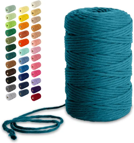 Miniatura 15 de Nook Theory - Cuerda de macramé de 3 mm, 220 yardas de cuerda de algodón, hilo de 4 mm y 5 mm, cuerda para manualidades, perfecta para colgantes