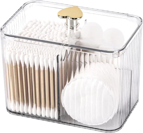 Miniatura 9 de Tbestmax Dispensador Portahisopo de 2 Secciones, Organizador Transparente de Baño de 2 Rejillas, Contenedor de Almacenamiento de Cosméticos
