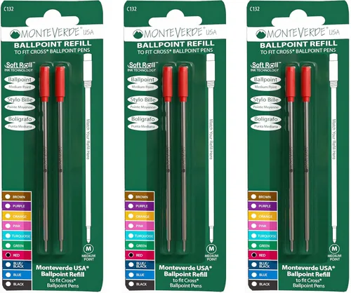 Miniatura 13 de Monteverde Recambios de bolígrafo suave USA para adaptarse a bolígrafos cruzados, punta media, tinta morada, paquete de 2 – Rendimiento de escritura