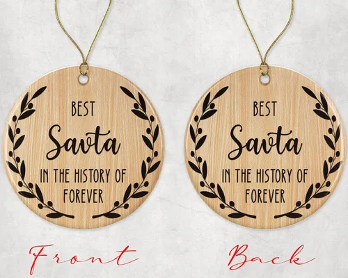 Miniatura 2 de Adorno Best SAVTA – Adorno de Navidad Best SAVTA – El mejor adorno de Savta en la historia de siempre – Adorno familiar – Regalo para SAVTA – Adorno