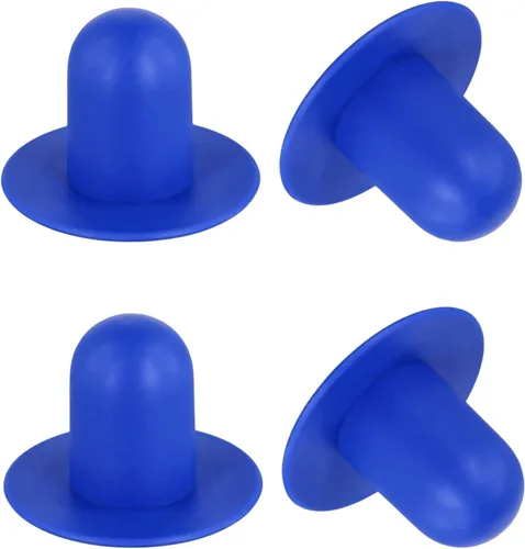 Tinoaly 4 tapones de piscina para piscina sobre el suelo, tapón de orificio de filtro de bomba de goma, tapones de pared para piscinas, repuesto Azul