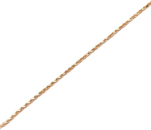 Miniatura 17 de Floreo 10k Yellow Gold or White Gold or Rose Gold 2.5mm Solid Rope Chain Diamond Cut Bracelet or Anklet