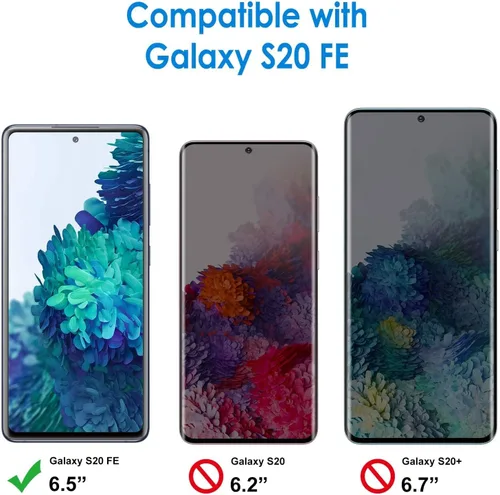 Miniatura 2 de JETech Protector de pantalla compatible con Samsung Galaxy S20 FE de 6.5 pulgadas, película de vidrio templado, paquete de 3