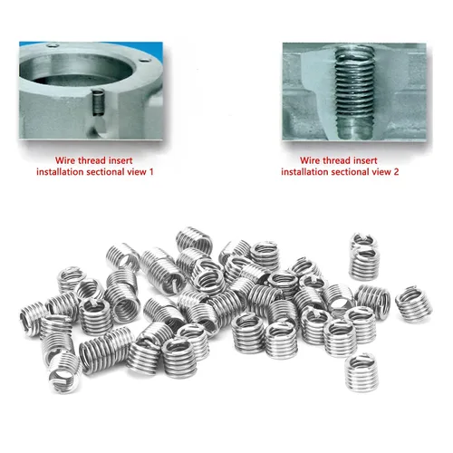 Miniatura 4 de Juego de 50 piezas de inserción de rosca de alambre, acero inoxidable 304 NPT UNC 1/4 pulgadas‑20 x 1-3D Tornillos Surtido de Manguitos de Tipo