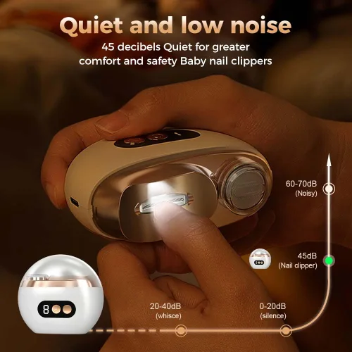 Miniatura 2 de Cortaúñas eléctrico multifuncional, kit de aseo recargable de 3 velocidades ajustables, pulido y cuidado suaves, amoladora automática portátil