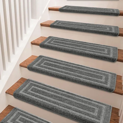 Miniatura 4 de PURE ERA Bullnose - Juego de peldaños de alfombra para escaleras, sin cinta, antideslizante, protectores de escaleras para interiores, alfombras