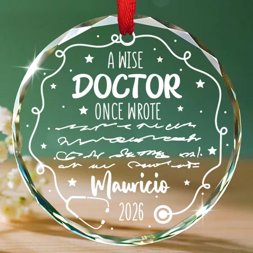 Miniatura 15 de Un médico verdaderamente asombroso es difícil de encontrar Adornos de vidrio, Adorno de Navidad personalizado de agradecimiento al médico 2025