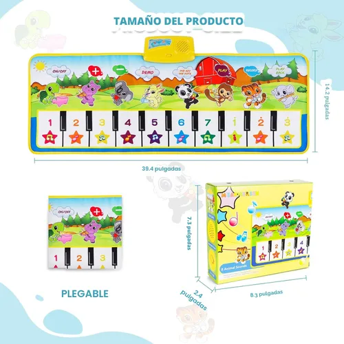 Miniatura 7 de M SANMERSEN Tapete de piano, 39.5 x 14 pulgadas, tapete musical para piano de piso, tapete para teclado de piano de piso, 8 sonidos de instrumentos