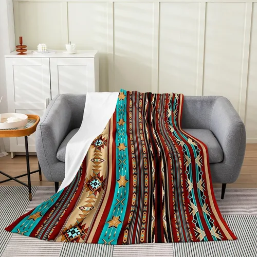 Miniatura 18 de Erosebridal Western Cowgirl Blanket 40x50 Western Cowboy Fleece Flannel Blanket for Bed Sofa Crib Horseshoe Boots Southwestern Fuzzy Plush Throw