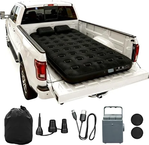 Miniatura 10 de Umbrauto Truck Bed Air Mattress Inflatable Pickup Camping Airbed for 5.5-5.8ft Full Size Short Truck Bed Road Trip Sleeping Pad with Pump for