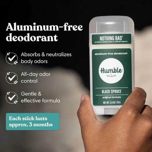 Miniatura 2 de HUMBLE BRANDS - Desodorante sin aluminio de fórmula original, terroso y molido, madera de cedro de Texas, Palo Santo, abeto negro, paquete de 3