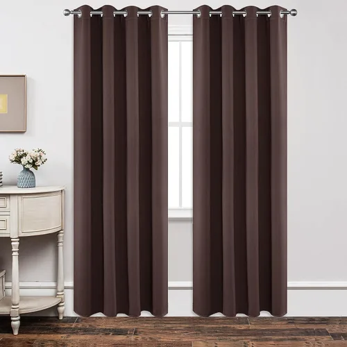 Miniatura 123 de Joydeco - Juego de 2 paneles de cortinas opacas de 63 pulgadas, 2 cortinas largas con aislamiento térmico burg, cortinas de oscurecimiento