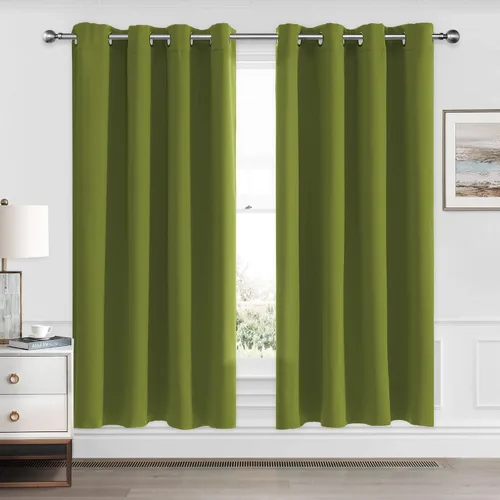 Miniatura 44 de CUCRAF Cortinas opacas de 45 pulgadas de largo, juego de 2 paneles para dormitorio, bolsillo para cortinero, cortinas de oscurecimiento