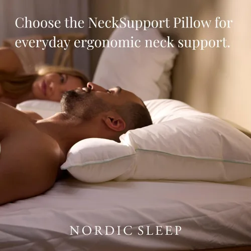 Miniatura 3 de FOSSFLAKES Nordic Sleep - Almohada ortopédica ergonómica para alivio cervical, almohada cuadrada terapéutica, transpirable y lavable