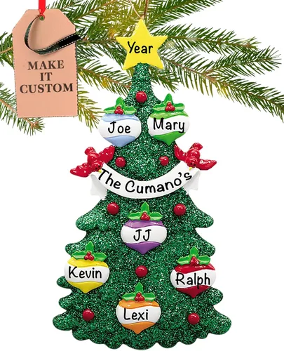 Miniatura 13 de Adorno Personalizado Grande para Familia de 10 Piezas 2025 Personalización Gratuita en 24h Adornos de Navidad para Árbol Recuerdo