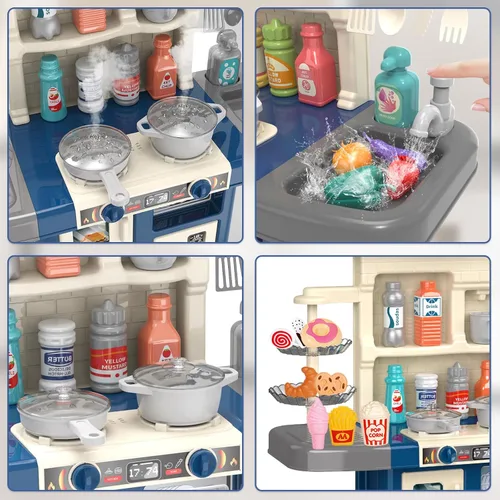 Miniatura 2 de Doloowee Juego de cocina para niños, juguete de cocina para niños pequeños de 3 a 5 años con más de 40 accesorios, juego de cocina de juguete