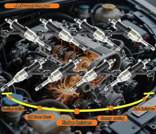 Miniatura 5 de Juego de 8 piezas de inyectores de combustible OEM FJ1217 12668390 2014-2018 de reemplazo para Chevrolet Chevy Silverado 1500 2500 Tahoe Suburban