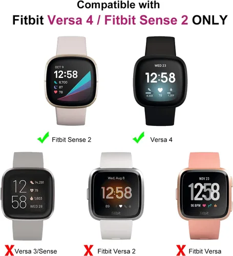 Miniatura 2 de [Paquete de 4] Funda protectora de pantalla compatible con Fitbit Sense 2 / Fitbit Versa 4, funda protectora completa de ajuste delgado, a prueba